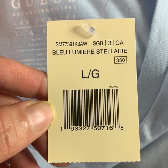 Guess California Blue men’s short sleeve T-shirt size L - Picture 7 of 8